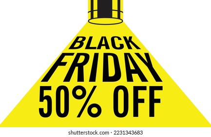 Black Friday Sale with discount 50%. Vector illustration