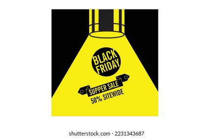 Black Friday Sale with discount 50%. Vector illustration