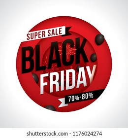 Black Friday Sale with discount 70%-80%. Vector illustration