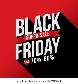 Black Friday Sale with discount 70%-80%. Vector illustration