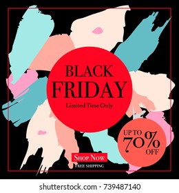 Black friday sale.  Sale discount background for store, online shop. 70% off discount promotion sale
