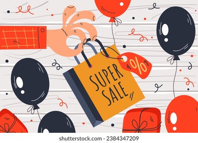 Black friday sale discount banner template background concept. Vector flat graphic design illustration