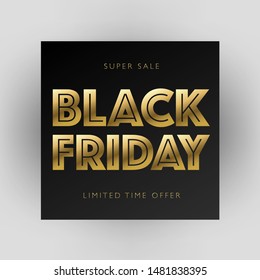 Black Friday sale discount marketing banner.  Black Friday flyer and coupon. Vector illustration