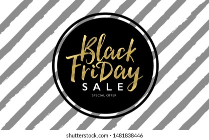 Black Friday sale discount marketing banner.  Black Friday flyer and coupon. Vector illustration