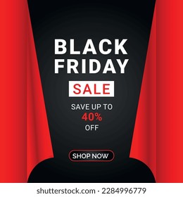 Black Friday Sale with discount post banner vector