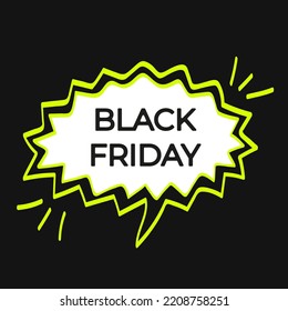 Black Friday sale. Discount price tag. Template for shopping tag. Speech bubble.