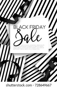 Black Friday sale discount promo offer poster or advertising fly