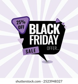 Black Friday sale discount social media post template
