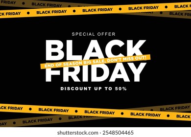 Black friday sale discount social media post yellow template