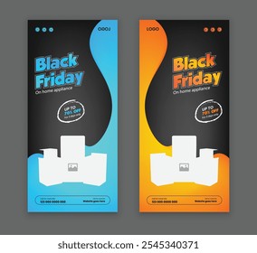 Black Friday Sale DL Flyer ou modelo de design de cartão de rack de venda de eletrodomésticos