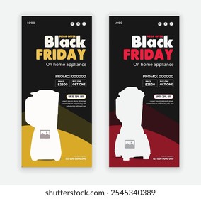 Black Friday Sale DL Flyer or Electrical Home Appliance Sale Rack Card Design Template