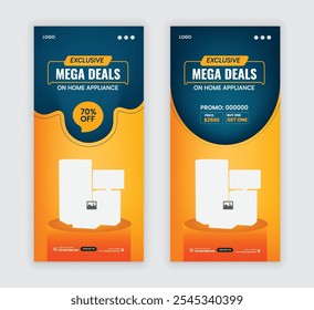 Black Friday Sale DL Flyer or Electrical Home Appliance Sale Rack Card Design Template
