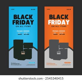 Black Friday Sale DL Flyer or Electrical Home Appliance Sale Rack Card Design Template