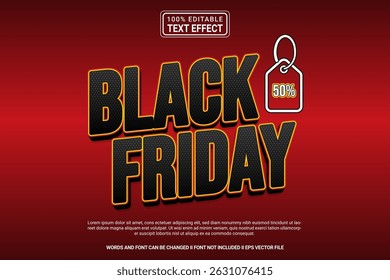 Black Friday Sale Editable Text Effect Vector Design – Playful and Modern Typography Cartoon Style for Poster, Branding, Social Media