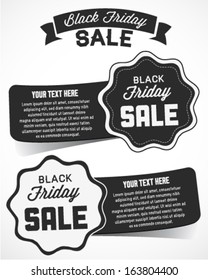 Black Friday Sale Editable Vector Badges in Vintage Style