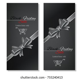Black Friday Sale. Elegant black banners set for Black Friday. Vector illustration