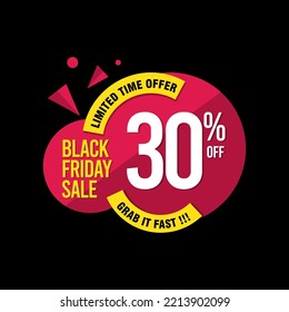 Black friday sale element labels, selling and discount stickers vector 