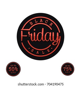 Black friday sale, emblem - vector illustration