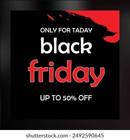 Black Friday Sale Event Template, Vector Tag for Exclusive Deals,Typography banner for Black Friday. Modern linear text symbol of Black Friday with holographic sticker and discount offer. Design temp