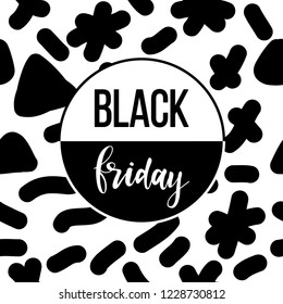 Black friday sale event theme. Abstract black friday pattern background for design shop advertising, market card, party invitation, poster, t shirt, modern web banner etc.