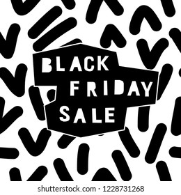 Black friday sale event theme. Abstract black friday pattern background for design shop advertising, market card, party invitation, poster, t shirt, modern web banner etc.