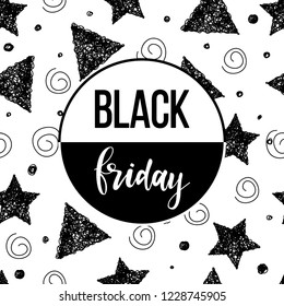 Black friday sale event theme. Abstract black friday pattern background for design shop advertising, market card, party invitation, poster, t shirt, modern web banner etc.