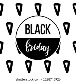 Black friday sale event theme. Abstract black friday pattern background for design shop advertising, market card, party invitation, poster, t shirt, modern web banner etc.
