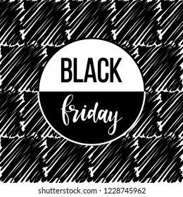Black friday sale event theme. Abstract black friday pattern background for design shop advertising, market card, party invitation, poster, t shirt, modern web banner etc.