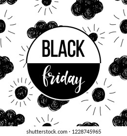 Black friday sale event theme. Abstract black friday pattern background for design shop advertising, market card, party invitation, poster, t shirt, modern web banner etc.