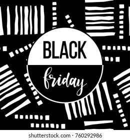 Black friday sale event theme. Abstract black friday pattern background for design shop advertising, market card, party invitation, poster, t shirt, modern web banner etc.