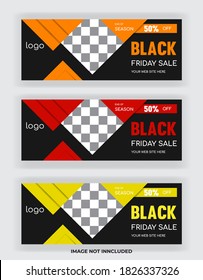 Black Friday sale facebook cover banner. Social media post template