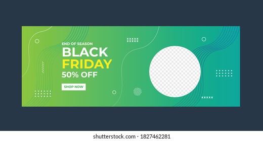 Black friday sale facebook timeline cover and web banner template