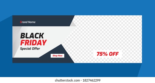 Black friday sale facebook timeline cover and web banner template