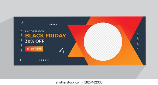 Black friday sale facebook timeline cover and web banner template