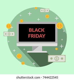 black friday sale flat concept eps 10 vector