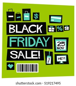 Black Friday Sale (Flat Style Vector Illustration Poster Design)