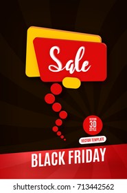 Black Friday sale flyer design template. Black Friday banner. Vector illustration