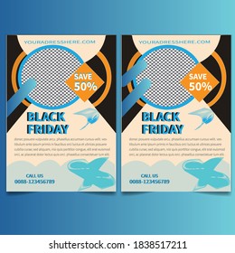 black Friday sale flyer template with photo