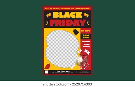 Black Friday Sale flyer. Vector illustration
