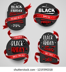 Black Friday Sale Flyers set For Business, Commerce, Promotion and Advertising. Vector illustration