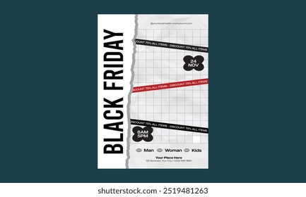 Black Friday Sale Flyers Set Banners With Discount