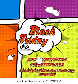 Black Friday Sale. Font. Alphabet written by hand, for your design