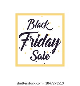 black friday sale in frame flat style icon design, offer save and shopping theme Vector illustration