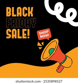 Black Friday Venda Giveaway Desconto Promoção Social Media Feed Post Square Orange Modern