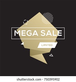 Black friday sale golden banner design template. End of season discounts vector illustration.