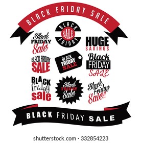 Black Friday sale graphic elements collection. EPS 10 vector illustration