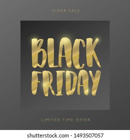 Black Friday sale gray background discount marketing banner. Black Friday flyer and coupon.