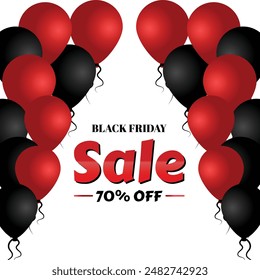 Black Friday Sale greeting card with balloons