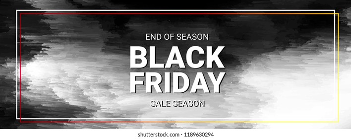 Black friday sale grunge banner. texture background for card, text design