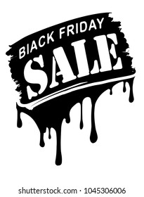 Black friday sale grunge style banner with paint drips.